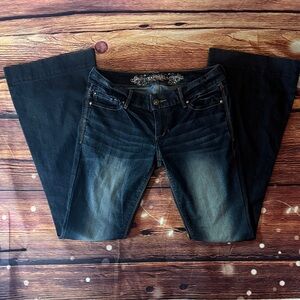 Express Dark Blue Flare Jeans